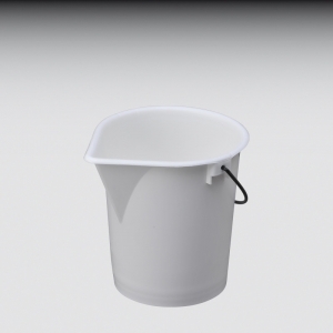 Industrie-Eimer, natur, 10,5 Liter, rund mit  Ausguss