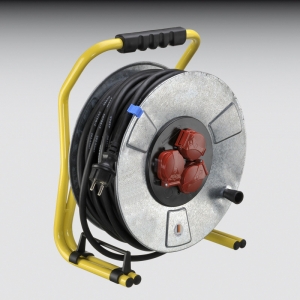 Profi-Kabeltrommel Metall 40 m 230V 2,5qmm 3 Stecker