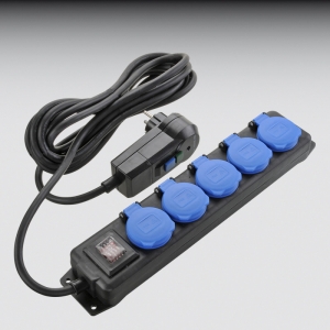 Steckdosenleiste 5-fach 4,5 m, 230 V, FI-Stecker