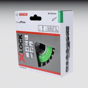 Bosch X-LOCK Scheibenbrste rostfrei 115mm gezopfter Draht, Drah
