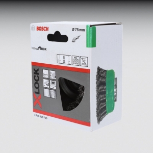 Bosch X-LOCK Topfbrste rostfrei 75mm gezopfter Draht, Drahtstr