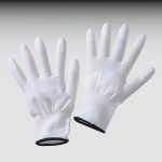 Nylonhandschuhe wei PU-Fingerspitzen Gr. S