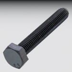 Sechskantschr. DIN 933, s M 10 x  65, schwarz,  8.8